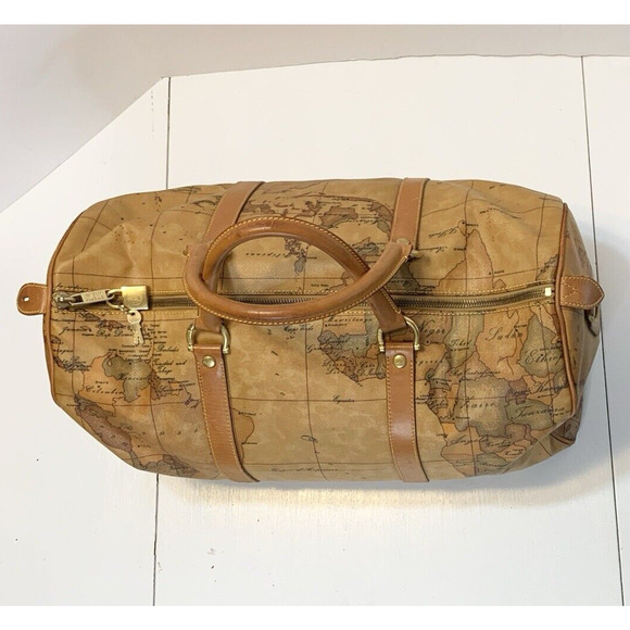 Vintage Alviero Martini 1A Classe Geo Weekender Travel Duffle Bag World Map 20" - Picture 14 of 16